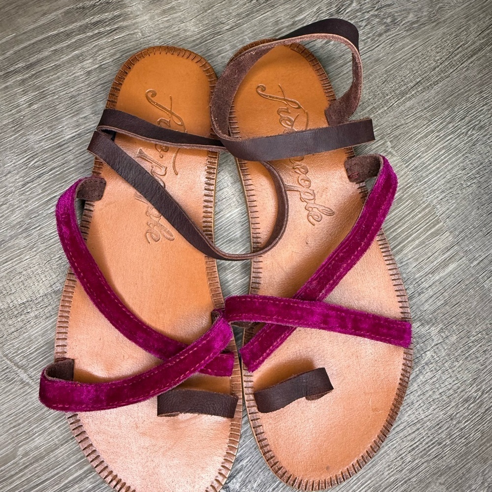 Free People Isle Of Capri Leather Sandals NWOT Size 38 - Picture 3 of 7